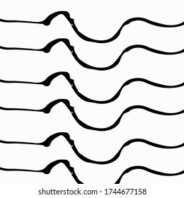 Summer Marker Wavy Background. Geometric Abstract Element. Stroke Summer Border. Brush Doodle Modern Background. Stripe Pencil Sea Texture.