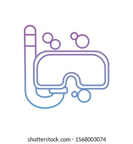 summer mask with snorkel gradient style vector illustration design