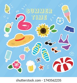 summer material vector icon illustration