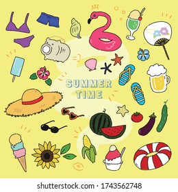 summer material vector icon illustration