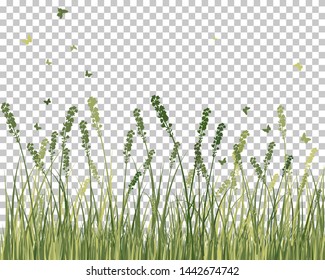 Summer meadow background. EPS 10 vector illustration with transparency and meshes.
