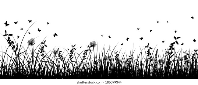 Summer meadow background. EPS 10 vector illustration without transparency and meshes.