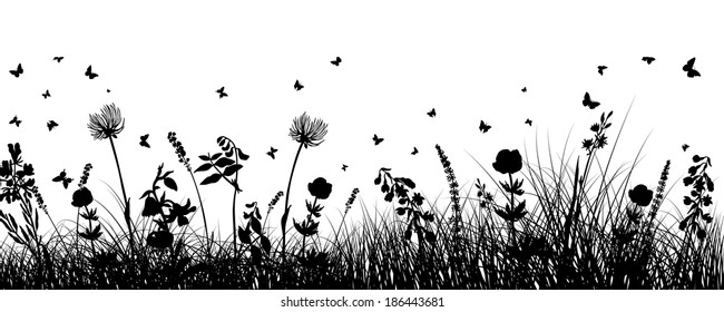 Summer meadow background. EPS 10 vector illustration without transparency and meshes.