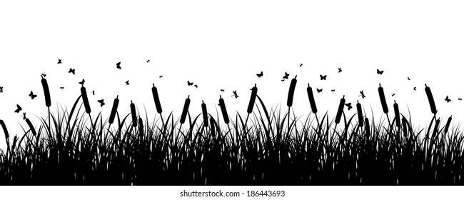 Summer meadow background. EPS 10 vector illustration without transparency and meshes.