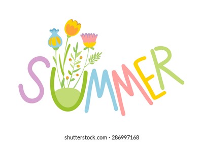 Summer. Meadow flowers. Vector illustration