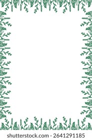 Summer meadow frame. Trendy botany graphic template. Grass empty frame box