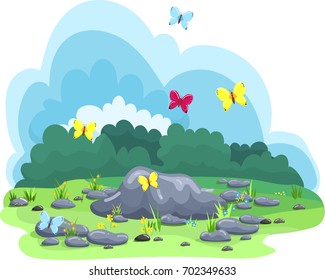 Summer meadow illustration