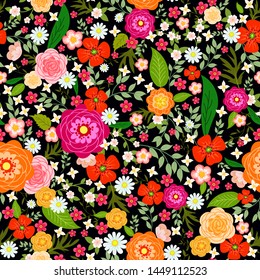 Summer meadow seamless pattern for scrapbooking