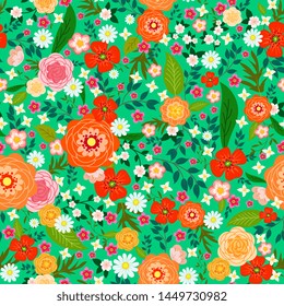Summer meadow seamless pattern for scrapbooking