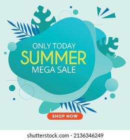 Summer mega sales social media post banner design templates