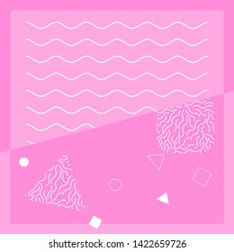 Summer Memphis Pattern Geometric Banner Concept Background