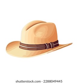 Summer men headwear fedora, cowboy, straw hat isolated