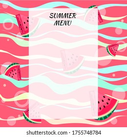 summer menu with slices of watermelon