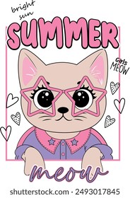 summer meow love girl cute 