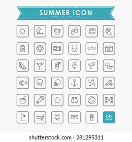summer minimal line icons