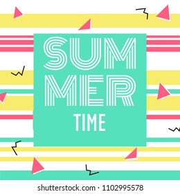 Summer minimalism abstract geometric vector hipster background. Triangles watermelon doodles creative concept. Hand painted minimal geometrical trendy illustration.