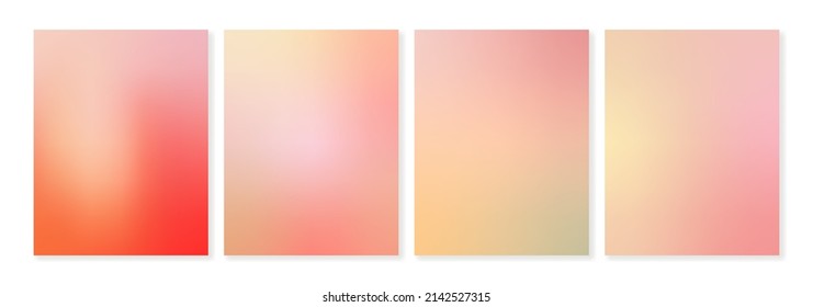 Summer mix. Set of gradient backgrounds in warm summer colors. For wallpaper covers, branding, social media and other projects. Vector, can be used for printing.