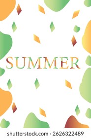 summer mobile wallpaper ,background Creative concept of summer bright  Abstract Shapes Background in white background