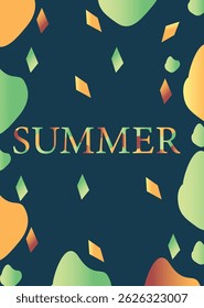 summer mobile wallpaper ,background Creative concept of summer bright  Abstract Shapes Background blue background