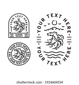 Summer Monoline Design Collection, Vektorgrafik einzeln auf weißem Hintergrund