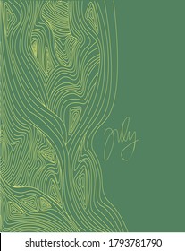 the summer month of July vector calendar in green color