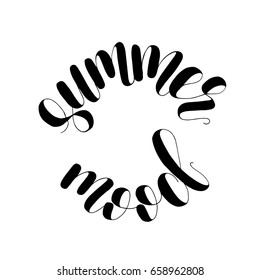 Summer mood. Lettering vector illustration. Inspiring quote. Motivating modern calligraphy. Great for postcards, prints and posters, greeting cards, home decor, apparel design and more.