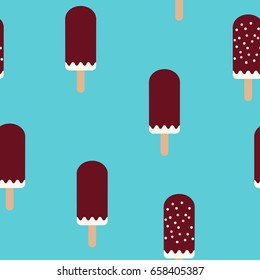 Summer mood pattern with sweet ice cream. Texture with sweet desserts, ice cream fudge sundae