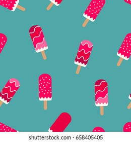 Summer mood pattern with sweet ice cream. Texture with sweet desserts, ice cream fudge sundae