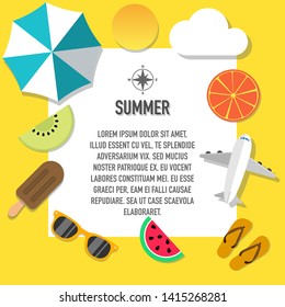 summer mood style advertisement with many objects vector