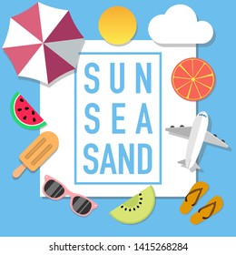 summer mood style advertisement with many objects vector