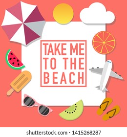 summer mood style advertisement with many objects vector