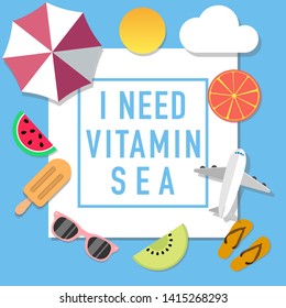 summer mood style advertisement with many objects vector