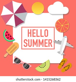 summer mood style advertisement with many objects vector