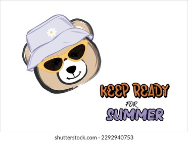 vector de ilustración de osito de teddy de verano 