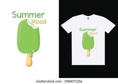 Summer Mood T-Shirt Design. Summer vector t-shirt design. Design template for t-shirt print, poster, cases, cover, banner, gift card, label sticker, flyer, mug.