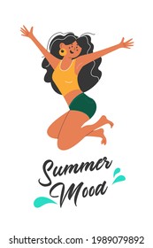 Summer mood. Vector illustration on a white background.
