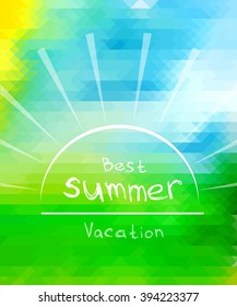 Summer mosaic background. Vector