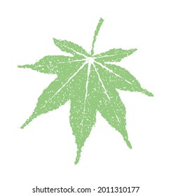 Summer motif rubber stamp illustration for summer greeting card etc. | maple leaf