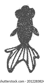 Summer motif rubber stamp illustration for summer greeting card etc. | Goldfish