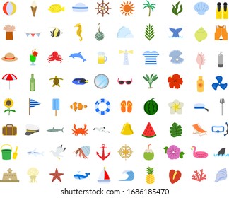 Summer motif vector illustration set2