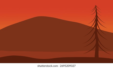 Verão paisagem montanha fundo, pôr do sol atrás da montanha
