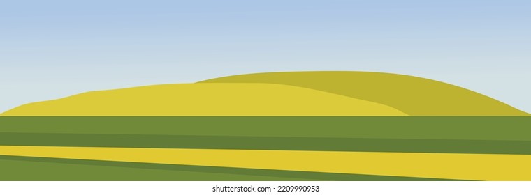 El paisaje montañoso de verano. Ilustración vectorial.