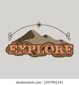 Summer mountains during bright sun and enjoy nature view,explore logo.vector
