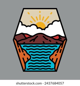 Summer and mountains graphic illustration vector art t-shirt design