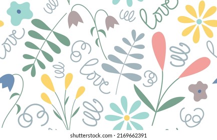 Summer multi color flowers pattern