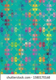 Summer multicoloured floral pattern with jasmine flowers and field plants. Seamless vector. Botanical motifs are scattered randomly on a dark green background. For textiles, wallpapers, fashion prints