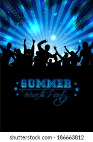 Summer Music Background with Instruments - Vector with place for your text