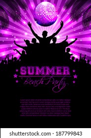 Summer Music Background with Instruments - Vector with place for your text