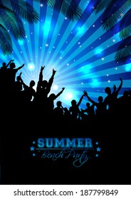 Summer Music Background with Instruments - Vector with place for your text