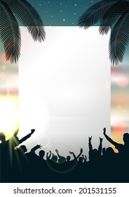 Summer Music Background with Instruments - Vector with place for your text
